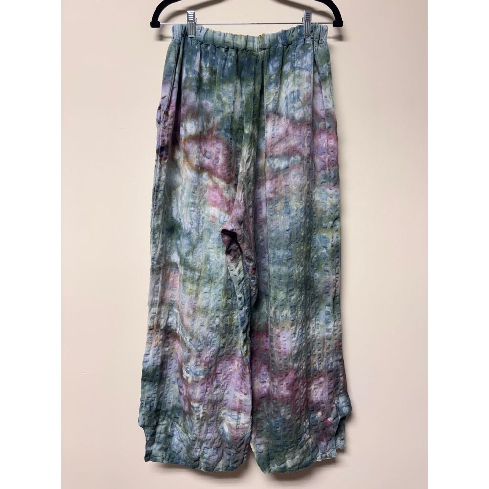 Pastel Tie-Dye Wide-Leg Cropped Pants - Multi Pastel